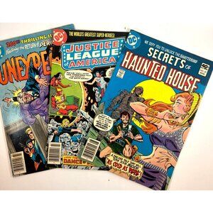 VTG DC Comic Book Lot: Unexpected #200 Justice League Of America #180 Secrets Of